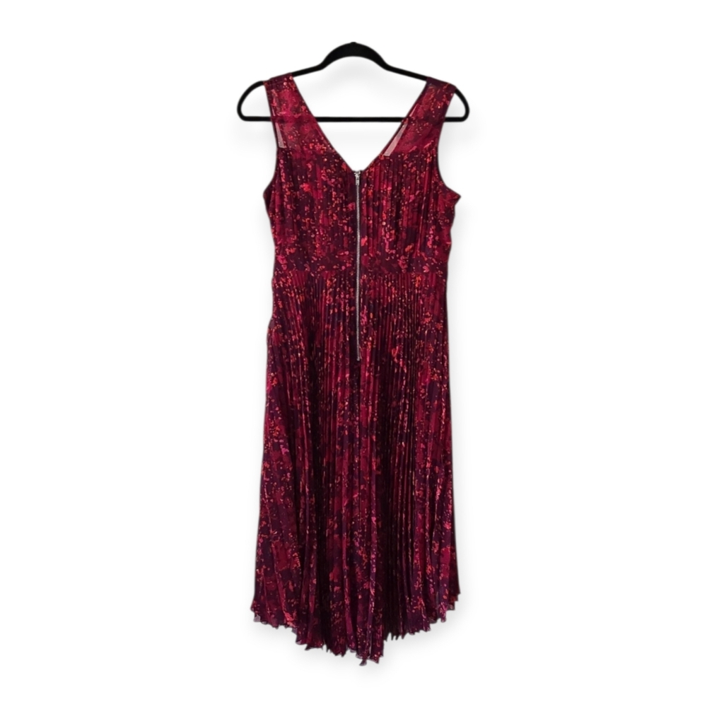 ANTHROPOLOGIE PLENTY BY TRACY REESE Evanthe Pleated Floral Hi-Low Dress Size 8 - Picture 6 of 12